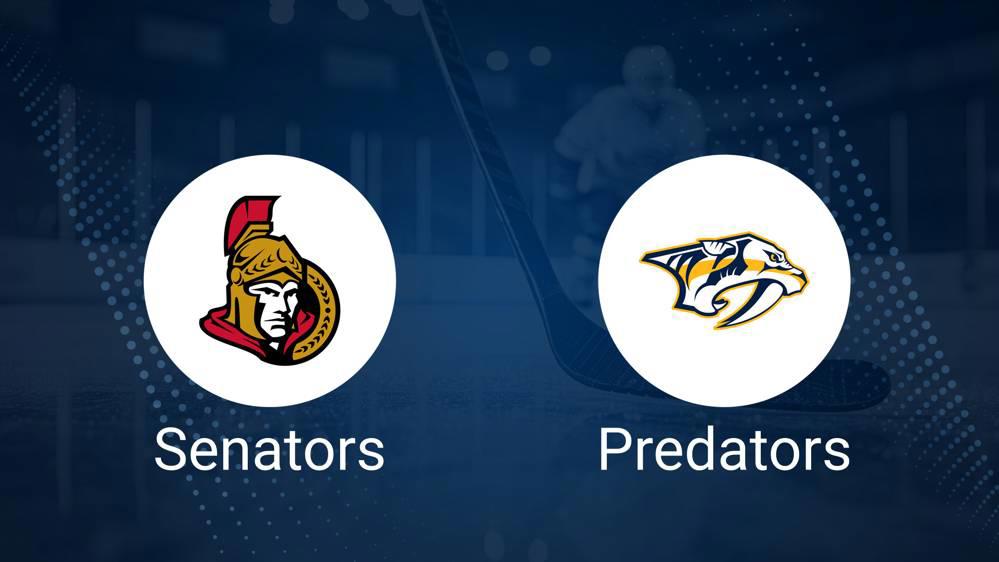 Where to Watch Ottawa Senators vs. Nashville Predators on TV or Streaming Live - December 7